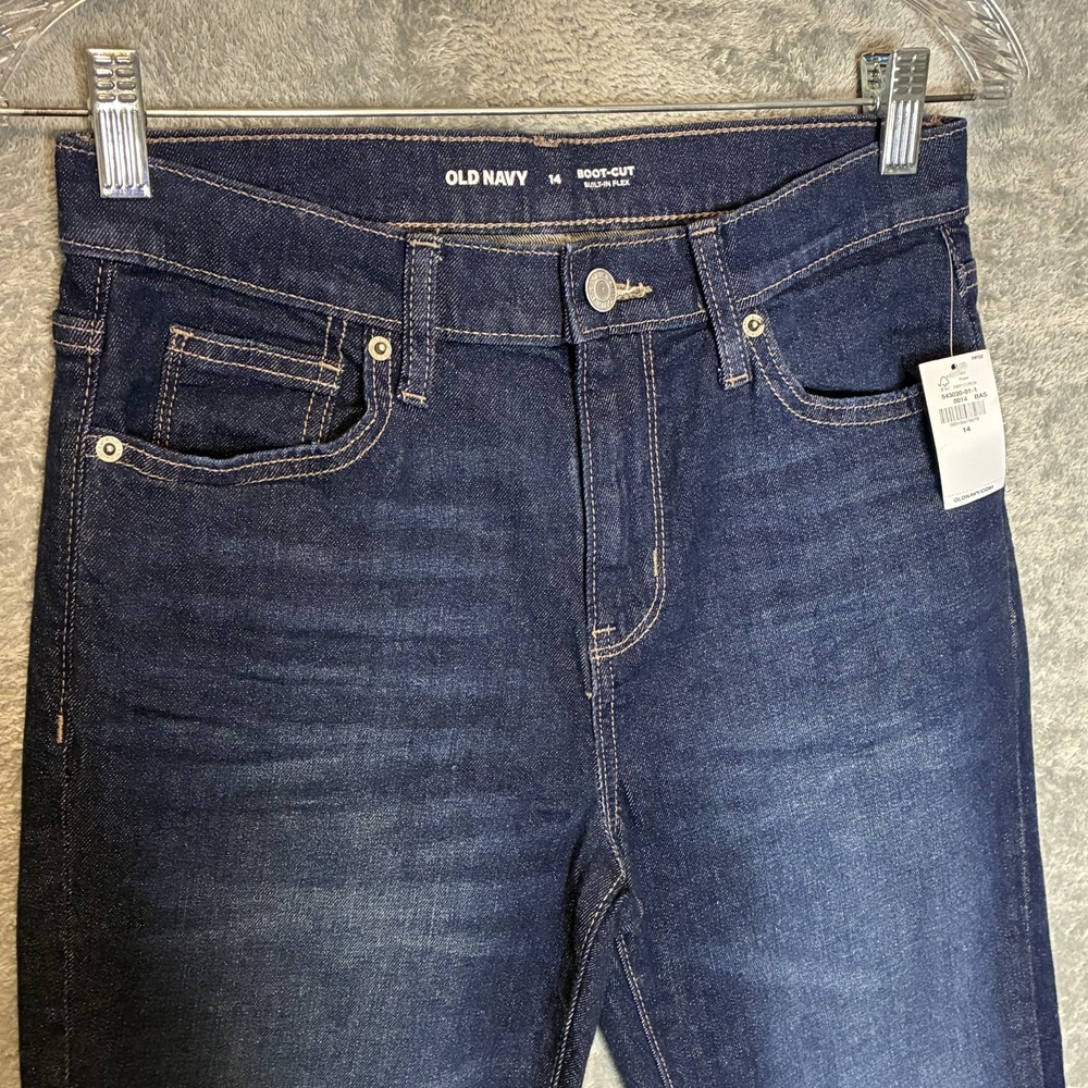 Old Navy Boys Flex Bootcut Jeans 14 Broncos Elastic Waist Western Everyday NWT